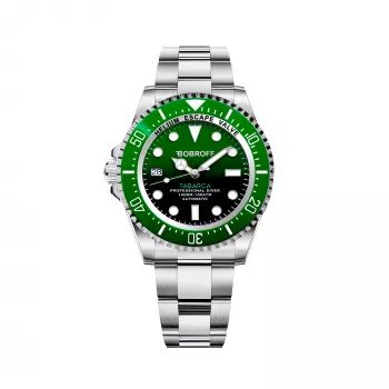 BOBROFF MAN BF0002ibv Analog-Quarzuhr 42mm schwarzes Zifferblatt Lederarmband