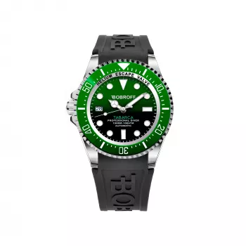 BOBROFF MAN BF0002ibvBFS Analog-Quarzuhr 42mm schwarzes Zifferblatt Lederarmband