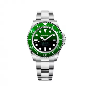 BOBROFF MAN BF0002J1bv Analog-Quarzuhr 44mm schwarzes Leder