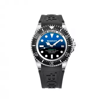 BOBROFF MAN BF0003-BFSTN Analog-Quarzuhr 42mm blaues Zifferblatt braunes Lederarmband
