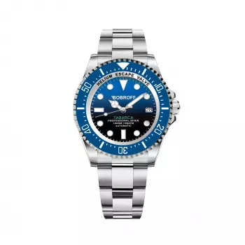 BOBROFF MAN BF0003ba 42mm Quarz Analog Uhr Schwarzes Zifferblatt Lederarmband