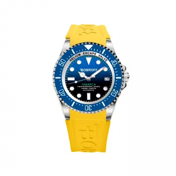 BOBROFF MAN BF0003baBFSTA Analog-Quarzuhr 44 mm schwarzes Zifferblatt Lederarmband