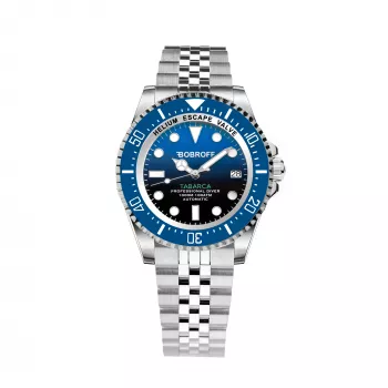BOBROFF MAN BF0003baBFSTJ Analog-Quarzuhr 42mm schwarzes Zifferblatt Lederarmband
