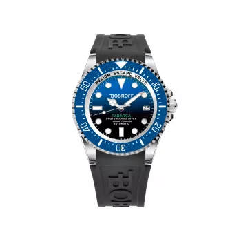 BOBROFF MAN BF0003baBFSTN Analog-Quarzuhr 42mm Edelstahl Schwarzes Zifferblatt Lederarmband