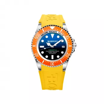 BOBROFF MAN BF0003bnBFSTA Quarz-Armbanduhr 44mm Edelstahlgehäuse Lederarmband Braun