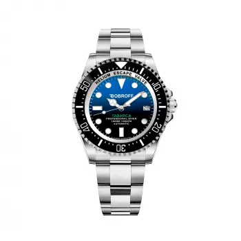 BOBROFF MAN BF0003J1 Analog-Quarzuhr 44mm schwarzes Zifferblatt Lederarmband