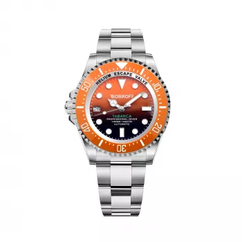 BOBROFF MAN BF0004ibn 42mm Quarz Analog Herrenuhr Edelstahlgehäuse Braunes Lederarmband