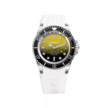 BOBROFF MAN BF0008-BFSTB Analog-Quarzuhr 44 mm Edelstahl schwarzes Leder
