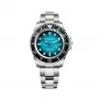 BOBROFF MAN BF0009 44mm Quarz-Analoguhr - Schwarzes Zifferblatt, Schwarzes Lederarmband