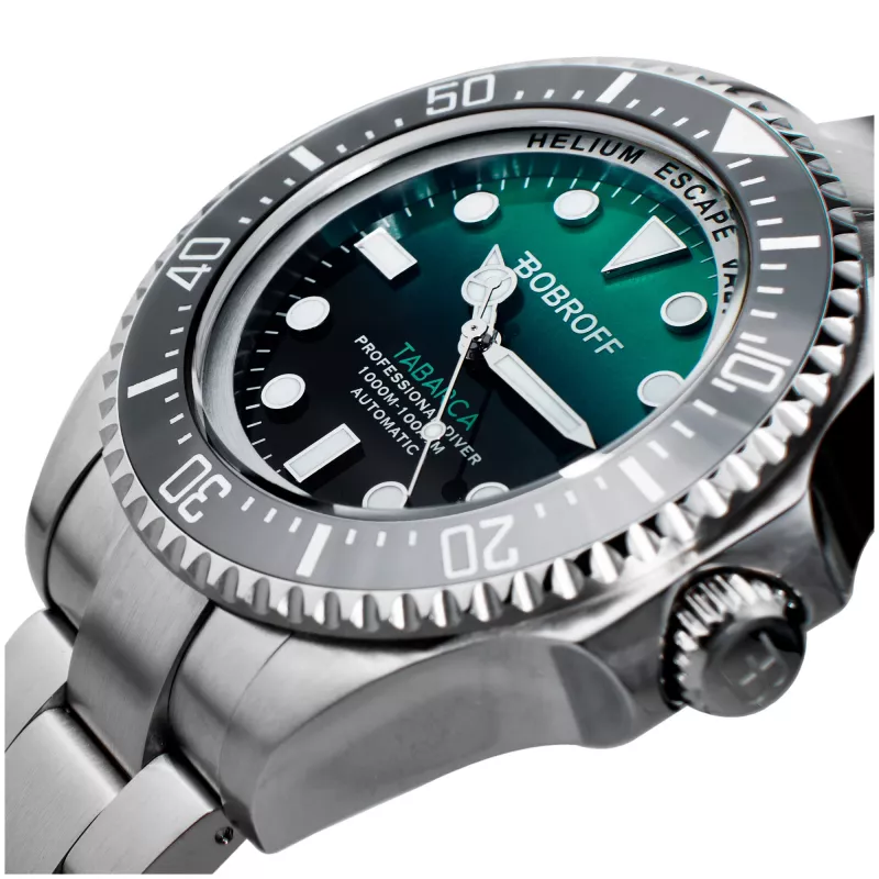 BOBROFF MAN BF002 Analog-Quarz-Armbanduhr 44mm Schwarzes Lederarmband