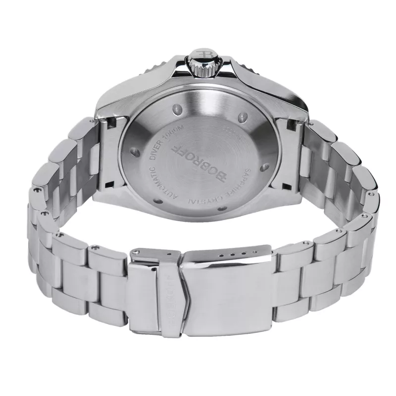 BOBROFF MAN BF002 Analog-Quarz-Armbanduhr 44mm Schwarzes Lederarmband