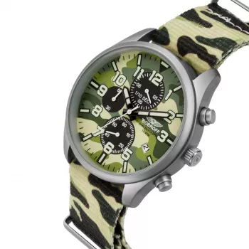 BOBROFF MAN BF0020 Analog-Quarzuhr 42mm Edelstahl Schwarzes Leder