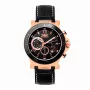 BOBROFF MAN BF1001M15 Analog-Quarz-Armbanduhr 44 mm Schwarzes Lederarmband