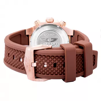 BOBROFF MAN BF1002M65 43mm Herren Quarz Analog Uhr Schwarzes Zifferblatt Silberfarbenes Edelstahlgehäuse Schwarzes Lederarmband