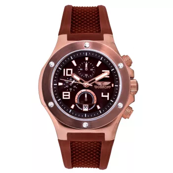 BOBROFF MAN BF1002M65 43mm Herren Quarz Analog Uhr Schwarzes Zifferblatt Silberfarbenes Edelstahlgehäuse Schwarzes Lederarmband
