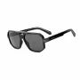 BOBROFF Herren-Sonnenbrille BFG0014-C1, rechteckig, schwarzer Rahmen, graue UV400-Gläser, 56-16-143 mm