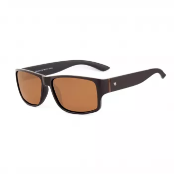 BOBROFF Herren-Sonnenbrille BFG0031-C4P - Rechteckiger schwarzer Rahmen, UV400-Glas