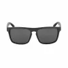 BOBROFF Herren rechteckige polarisierte Sonnenbrille BFG0033-S05P - Schwarzer Rahmen, graue Gläser, 57-18-138 mm