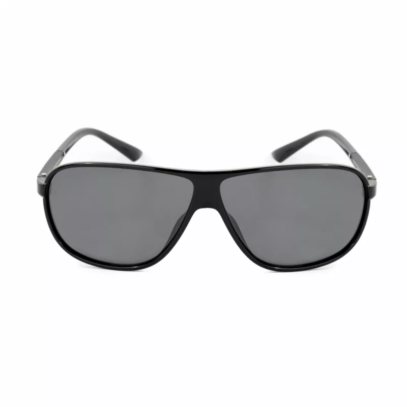 BOBROFF Herren-Rechteck-Sonnenbrille BFG0022-C1P - Schwarzer Rahmen, graue Gläser, UV400
