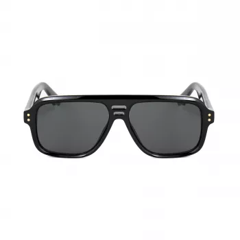 BOBROFF Herren-Sonnenbrille BFG0019-C1 Schwarzer Rahmen Graue Gläser UV400 56-19-148