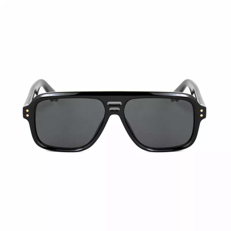 BOBROFF Herren-Sonnenbrille BFG0019-C1 Schwarzer Rahmen Graue Gläser UV400 56-19-148