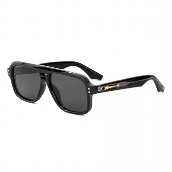 BOBROFF Herren-Sonnenbrille BFG0019-C1 Schwarzer Rahmen Graue Gläser UV400 56-19-148