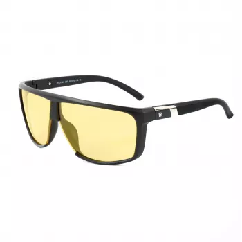 BOBROFF Herren-Sonnenbrille BFG0029-C3P - Rechteckiger Vollrandrahmen, schwarzer Rahmen mit grauen UV400-Gläsern (65/10/130 mm)