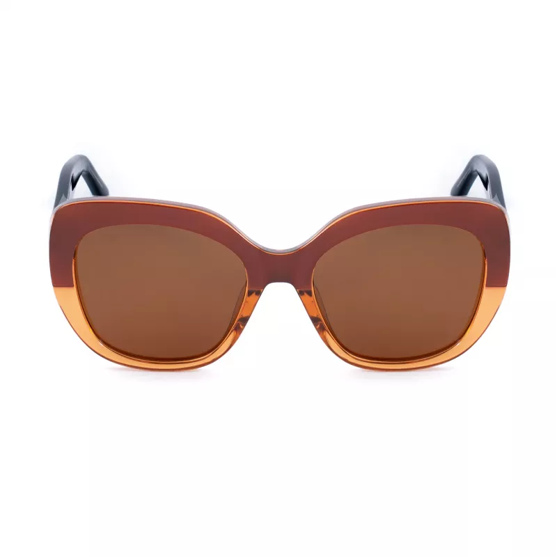 BOBROFF Damen-Sonnenbrille BFG0001-C4P - Rechteckiger Kunststoffrahmen, UV400 graue Polycarbonatgläser, 54/20/149 mm