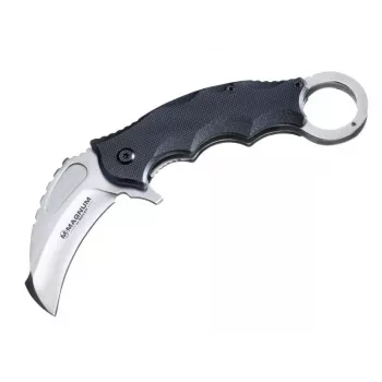 Boker Magnum Alpha Kilo Klappmesser 440A Edelstahl Drop-Point-Klinge G-10 Griff Linerlock