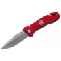 Boker Magnum Fire Dept Messer - Rettungsmesser mit Gurtmesser und Glasbrecher, 440A Stahl, roter Aluminiumgriff