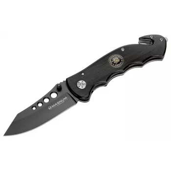 Boker Magnum USN Seals Messer 01MB856 Feststehendes taktisches Messer, 440A Edelstahl Clip Point Kombischliff, G-10 Griff, Kydex-Scheide, Schwarz