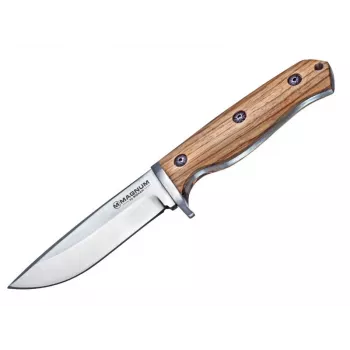 Boker Magnum Zebra Drop Klappmesser 02SC337, 440A Edelstahl Drop-Point-Klinge, Zebranoholz-Griff, Liner Lock, EDC-Taschenmesser