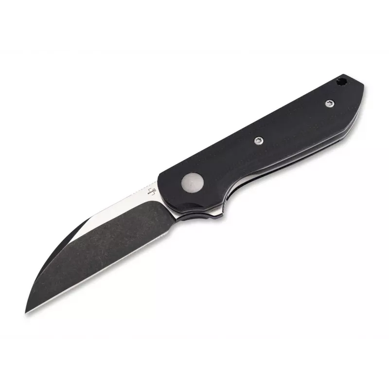 Böker Plus Corvus Nitro-V Klappmesser, schwarzer G10-Griff, Steinwascherklinge