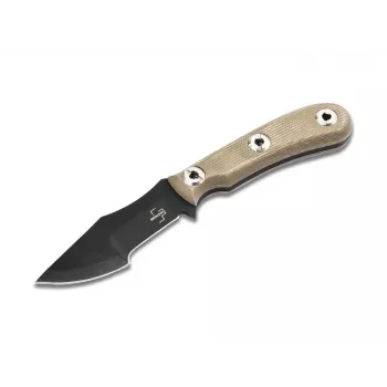Boker Plus Micro Tracker 2.0 Feststehendes Messer, 154CM Stonewash Drop Point, Micarta-Griff, Kydex-Scheide