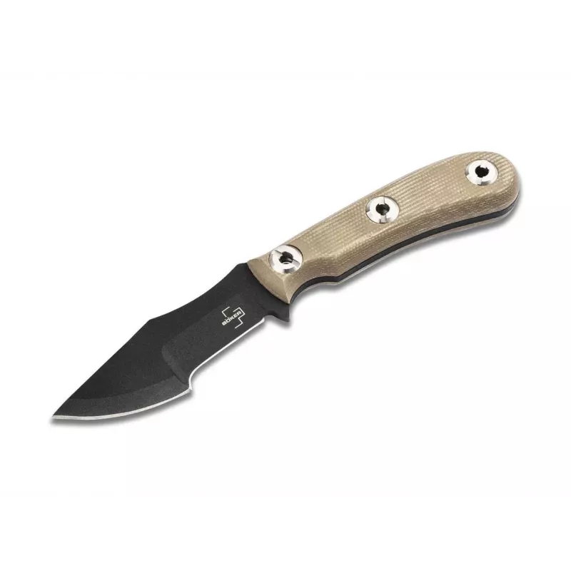 Boker Plus Micro Tracker 2.0 Feststehendes Messer, 154CM Stonewash Drop Point, Micarta-Griff, Kydex-Scheide