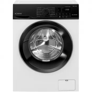 BOMANN WA 7162 Frontlader-Waschmaschine, 7 kg, 1400 U/min, Weiß/Schwarz
