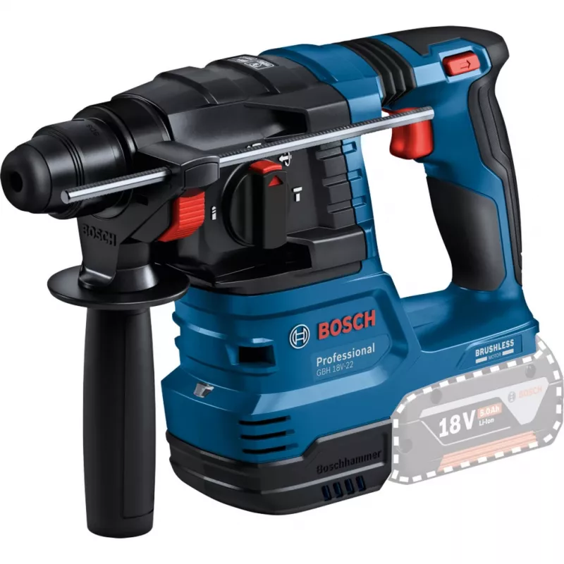 Bosch 18V Professional Set Rotary Hammer GBH 18V-22 + Drill Driver GSR 18V-45 - (blau/schwarz, 2x Li-Ion Akku 4,0 Ah, Hammerbohrer- und Bit-Set, Werkzeugtasche) (0615V0003D)