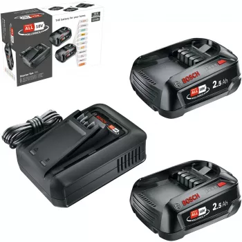 Bosch 18V Starter Set 2 x 2,5 Ah Akkus + AL 18V-44 Ladegerät (1600A031T5)