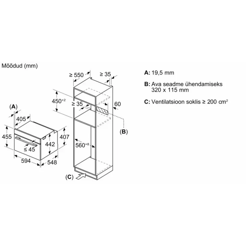 Bosch CMG7241B1 Kompaktbackofen mit Mikrowelle, 45L, 900W, Schwarz