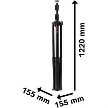 Bosch Baustellenleuchtenstativ GLT 300-40 Professional (Schwarz, 5/8 Zoll Gewinde M10) 06188000MT