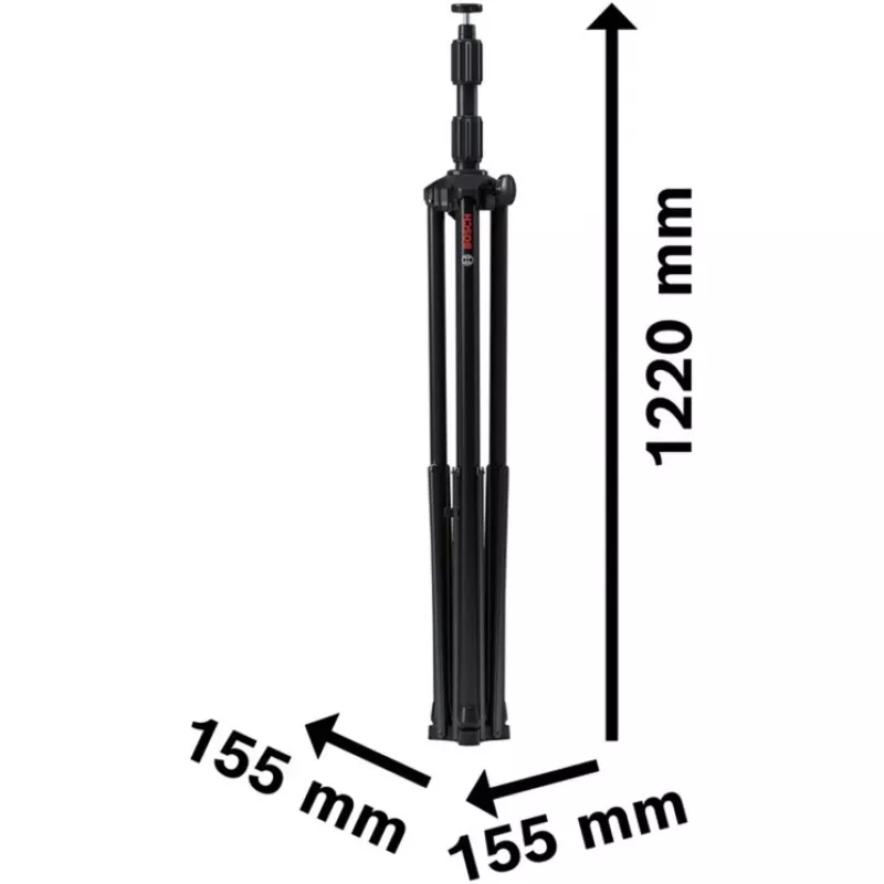 Bosch Baustellenleuchtenstativ GLT 300-40 Professional (Schwarz, 5/8 Zoll Gewinde M10) 06188000MT