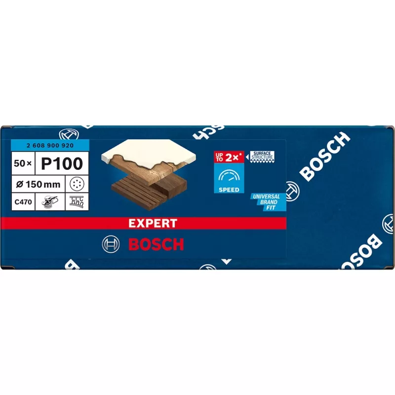 Bosch EXPERT C470 Schleifscheibe 150 mm Körnung 100, 50er-Pack 2608900920