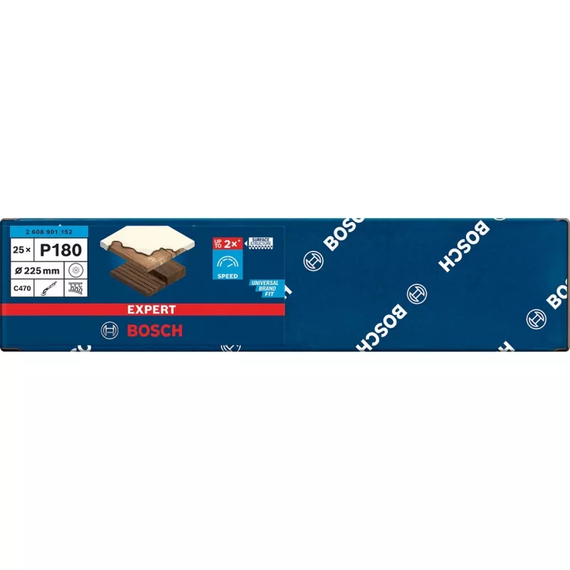 Bosch Expert C470 Schleifblatt, 225 mm, Körnung 180, 25er-Pack für Trockenbau-Schleifer