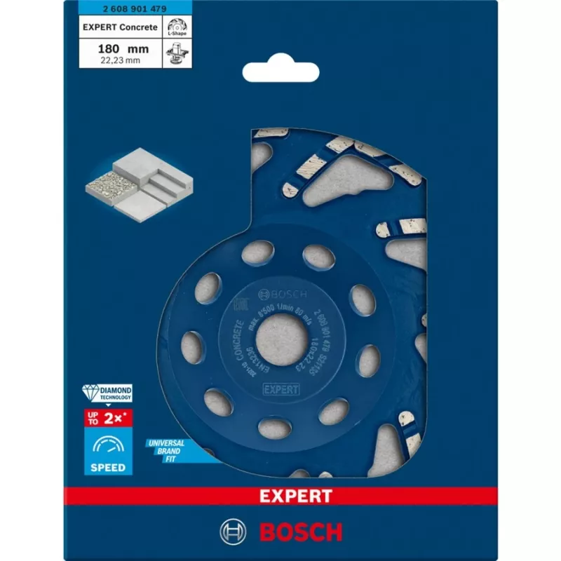 Bosch EXPERT Concrete Diamanttopfscheibe 125 mm, Doppelreihe, 22,23 mm Bohrung, 2608901479
