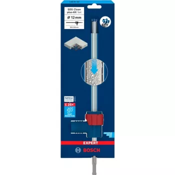 Bosch EXPERT SDS Clean plus-8X Hammerbohrer-Set, Ø 12 mm, Arbeitslänge 200 mm, Saugbohrer mit Absauganschluss