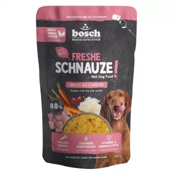 BOSCH Freshe Schnauze Chicken, Rice & Carrots Mono Nassfutter für Hunde – 250 g