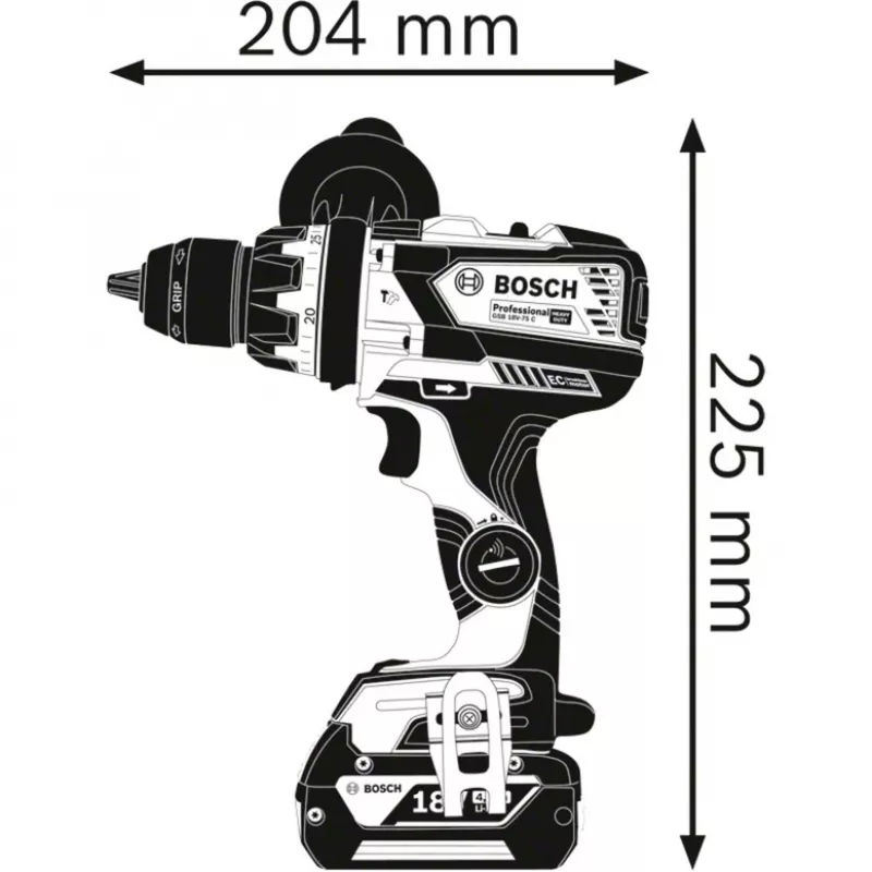 Bosch GSB 18V-110 C Professional 18V Akku-Schlagbohrschrauber (ohne Akku, Blau/Schwarz)