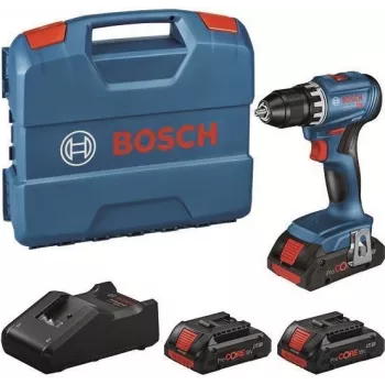 Bosch GSR 18V-45 Professional 18V Akku-Bohrschrauber mit 3x 2,0Ah Li-Ion Akkus, 45 Nm bürstenlos, L-BOXX 102, Ladegerät 0615A5002N