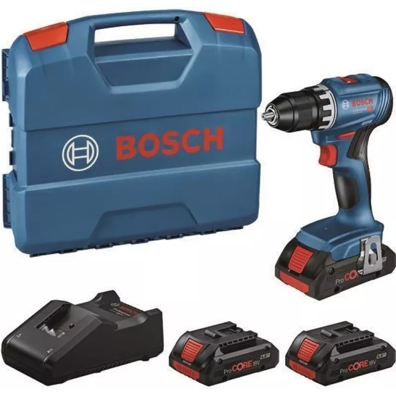 Bosch GSR 18V-45 Professional 18V Akku-Bohrschrauber mit 3x 2,0Ah Li-Ion Akkus, 45 Nm bürstenlos, L-BOXX 102, Ladegerät 0615A5002N