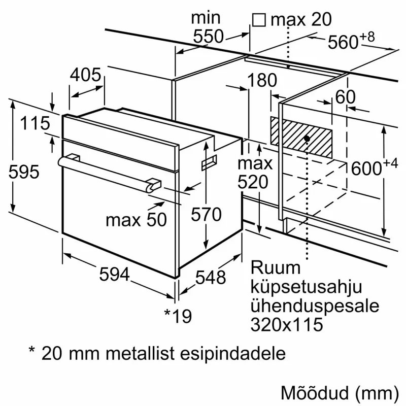 Bosch HBF113BR1S Einbau-Elektrobackofen, 66L, Edelstahl